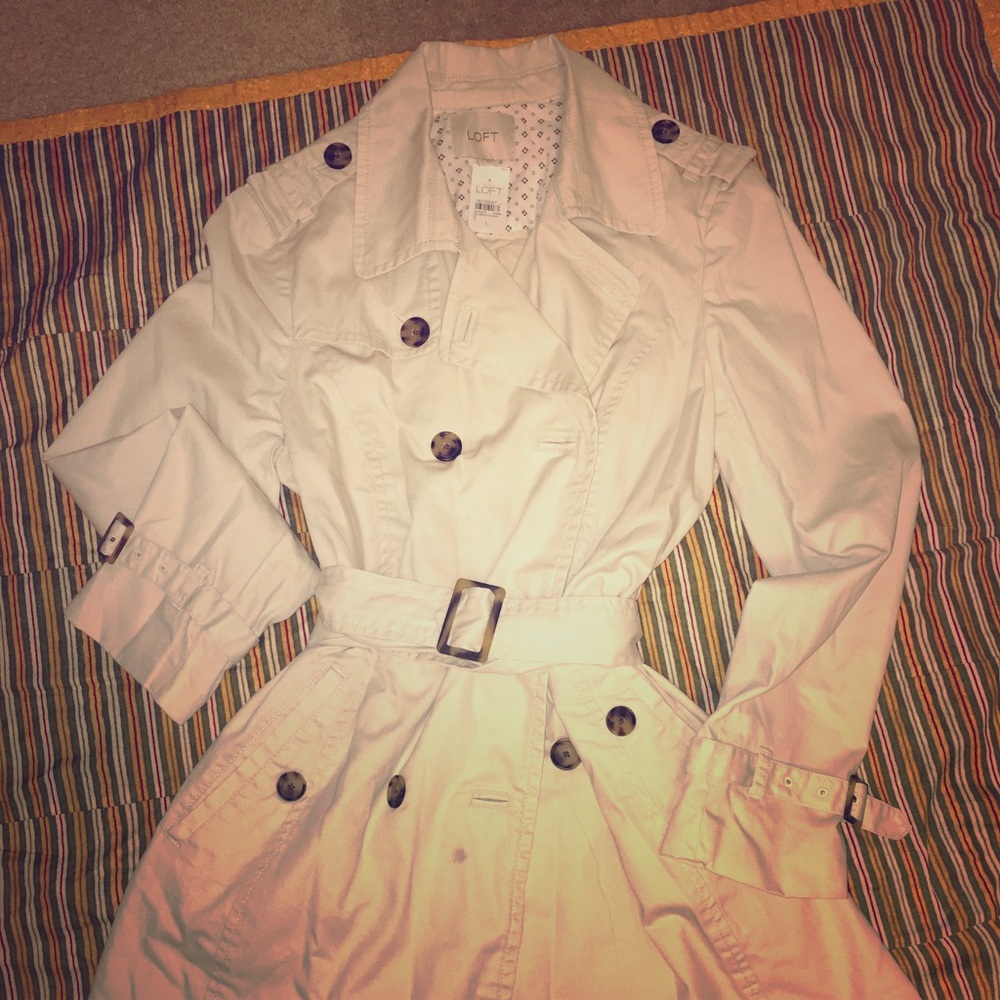 LOFT Trench Coat with tortoise shell buttons